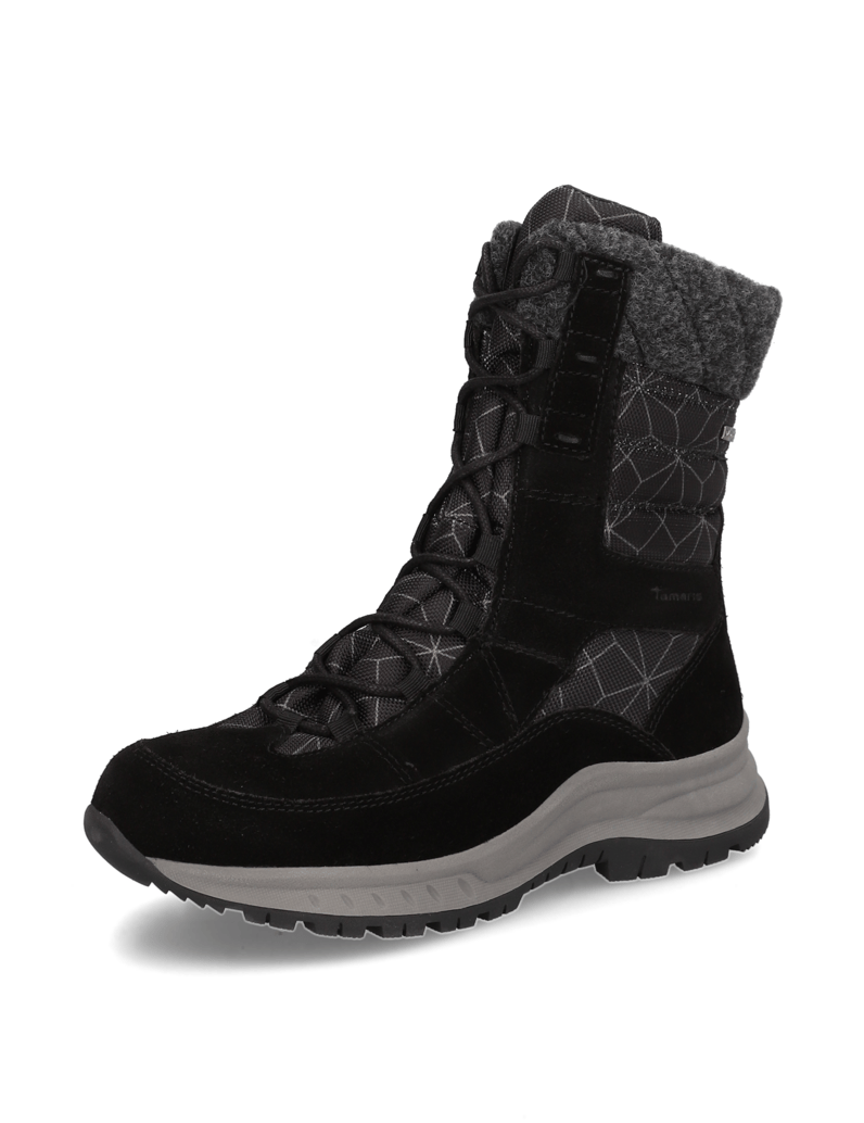 TAMARIS-Comfort-Textil-Schnürboot-schwarz