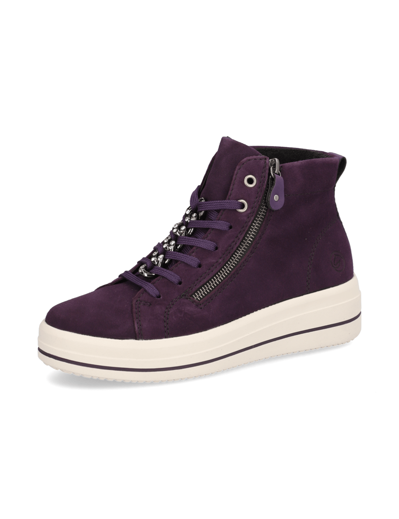 Remonte-Veloursleder-Schnürboot-lila