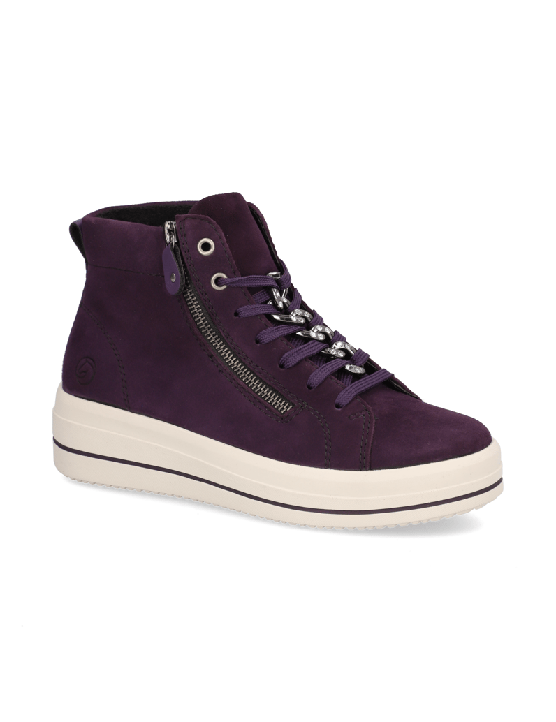 Remonte-Veloursleder-Schnürboot-lila