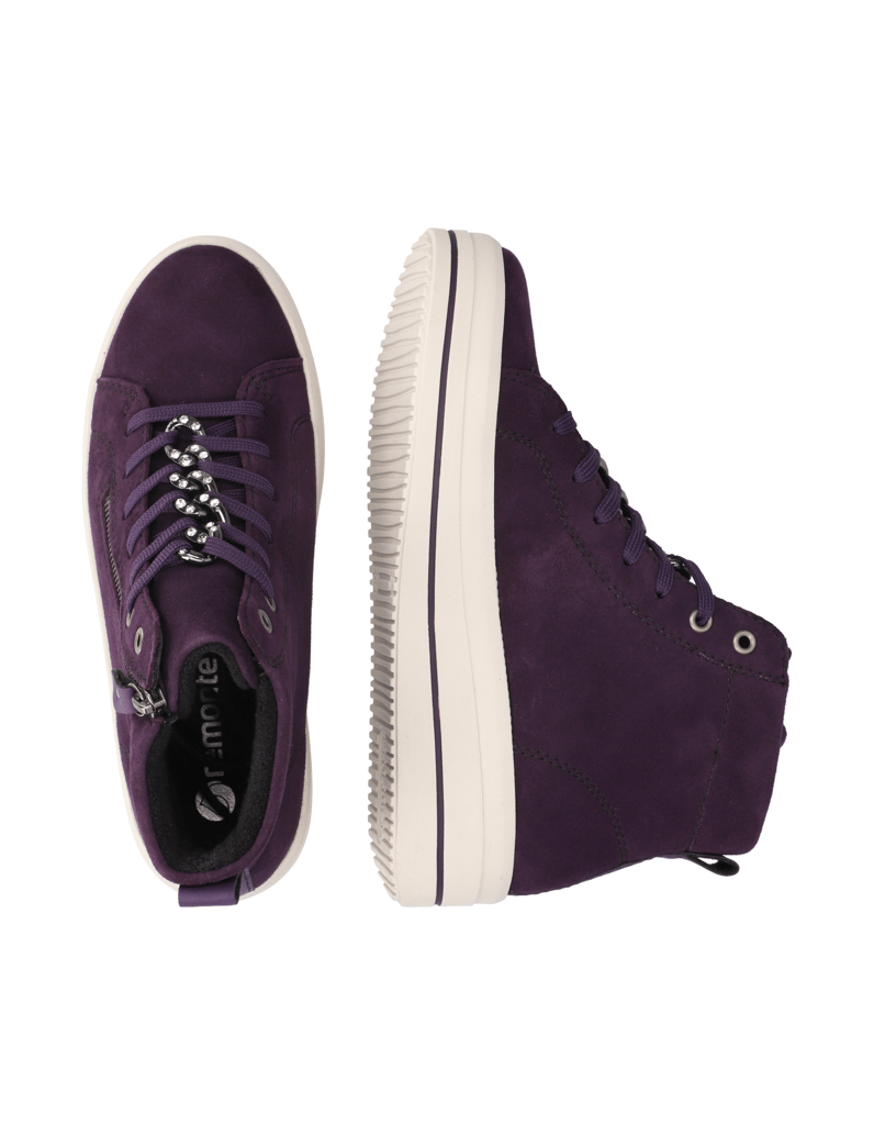 Remonte-Veloursleder-Schnürboot-lila