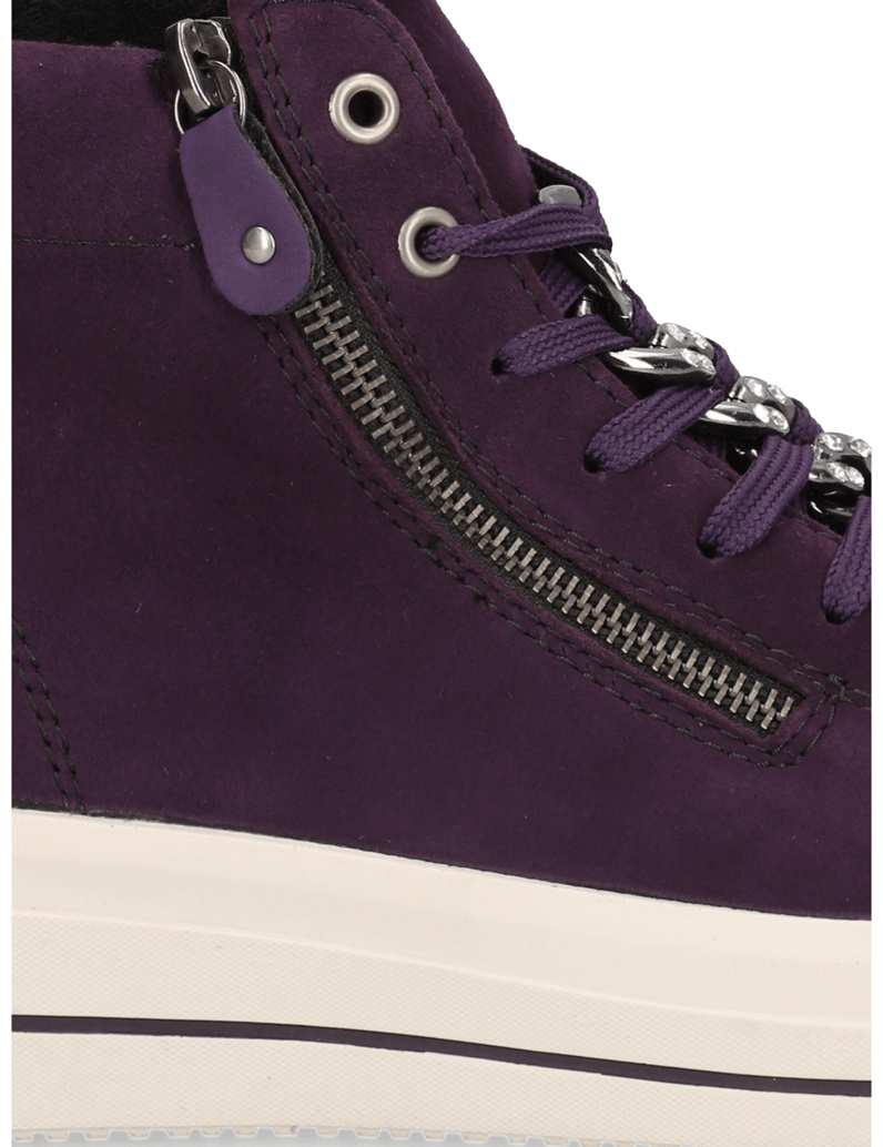 Remonte-Veloursleder-Schnürboot-lila