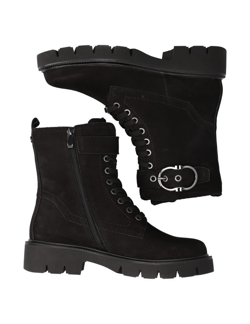 DELKA-nubuk-snurovacia-obuv-čierna