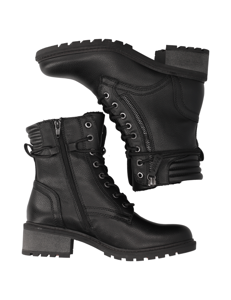 DELKA-imitácia-kože-snurovacia-obuv-čierna