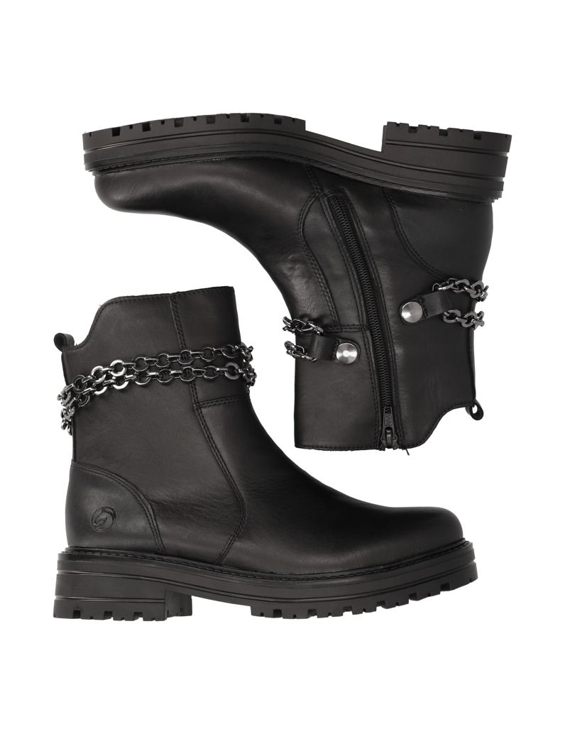 Remonte-kombinácia-kože-šnurovacia-obuv-čierna