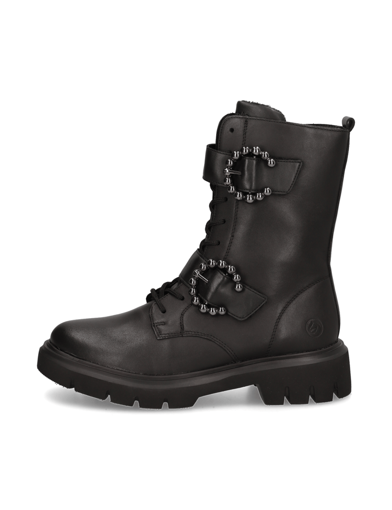 Remonte-Lederkombination-Schnürboot-schwarz