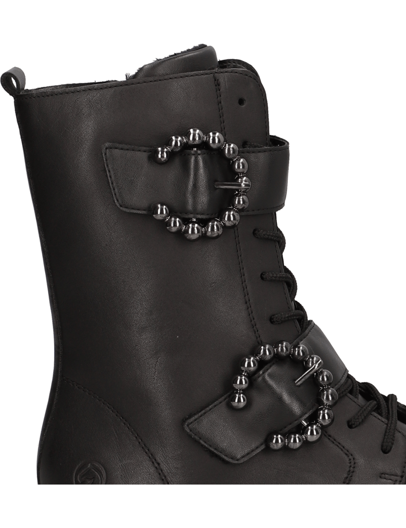 Remonte-Lederkombination-Schnürboot-schwarz