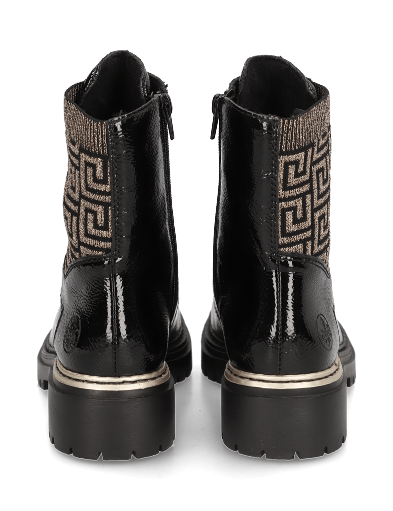 Rieker-Synthetik-Lack-Schnürboot-schwarz