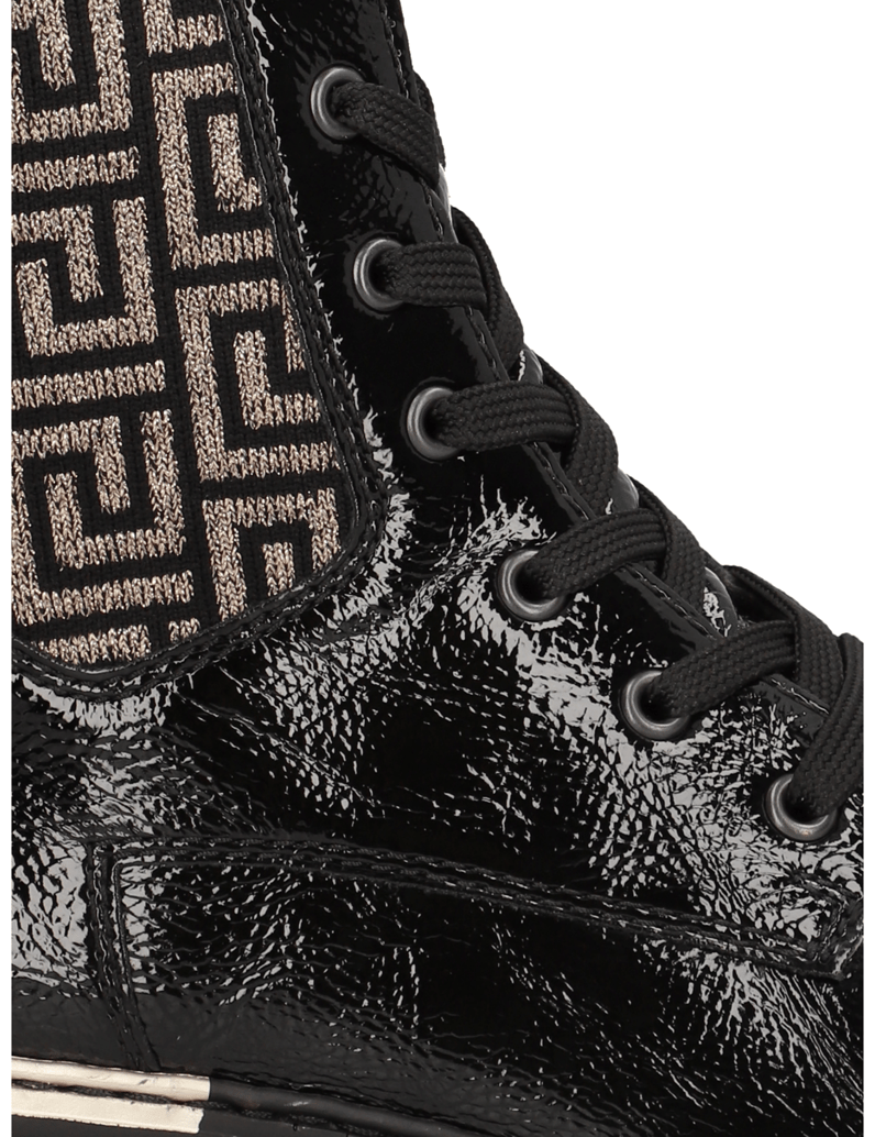 Rieker-Synthetik-Lack-Schnürboot-schwarz