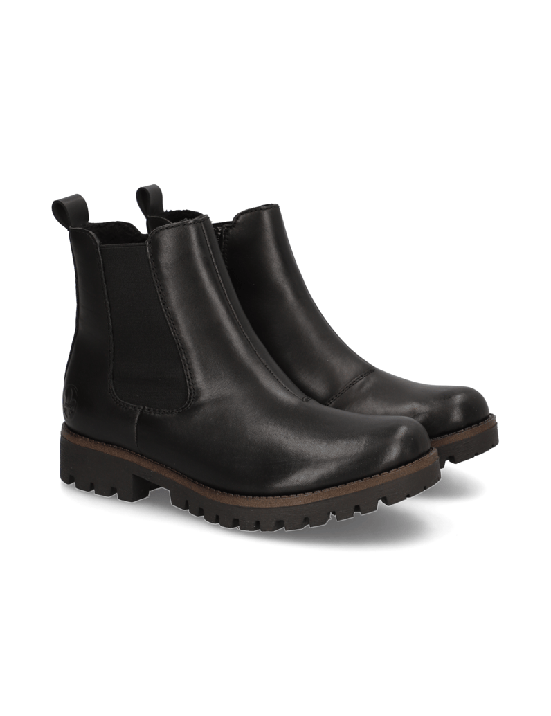 Rieker-Glattleder-Boot-schwarz