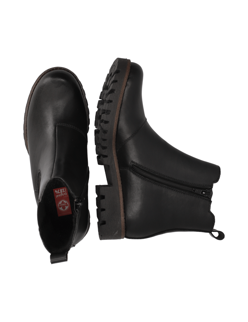 Rieker-Glattleder-Boot-schwarz