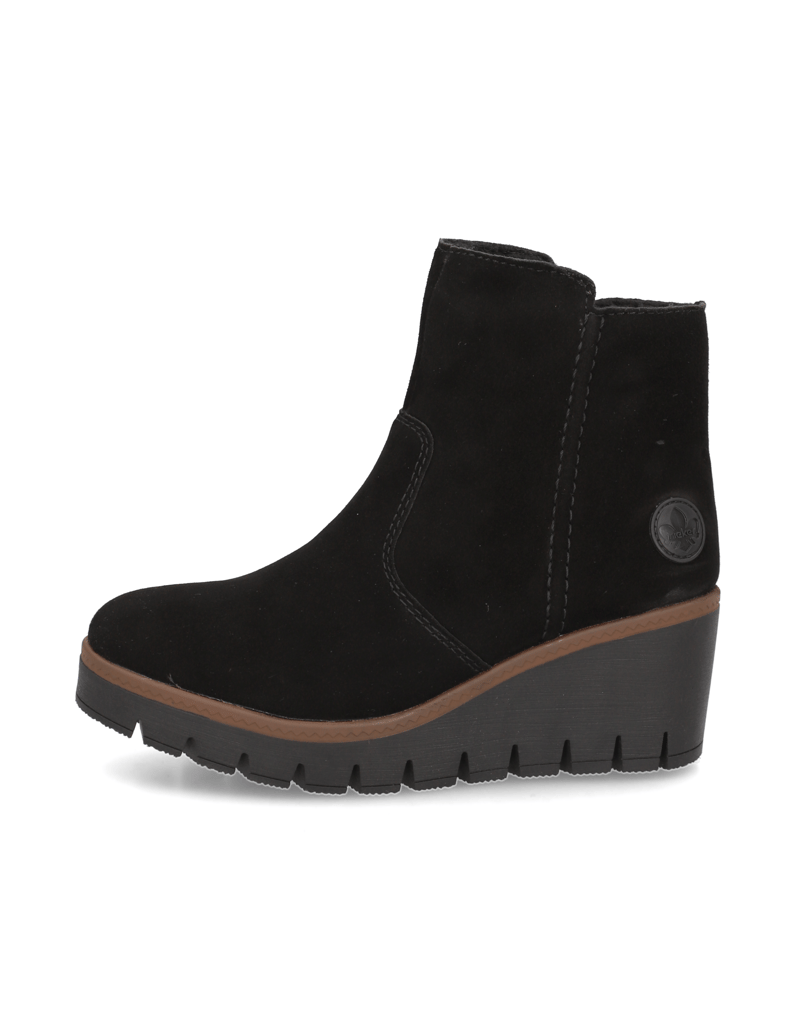 Rieker-Veloursleder-Stiefelette-schwarz