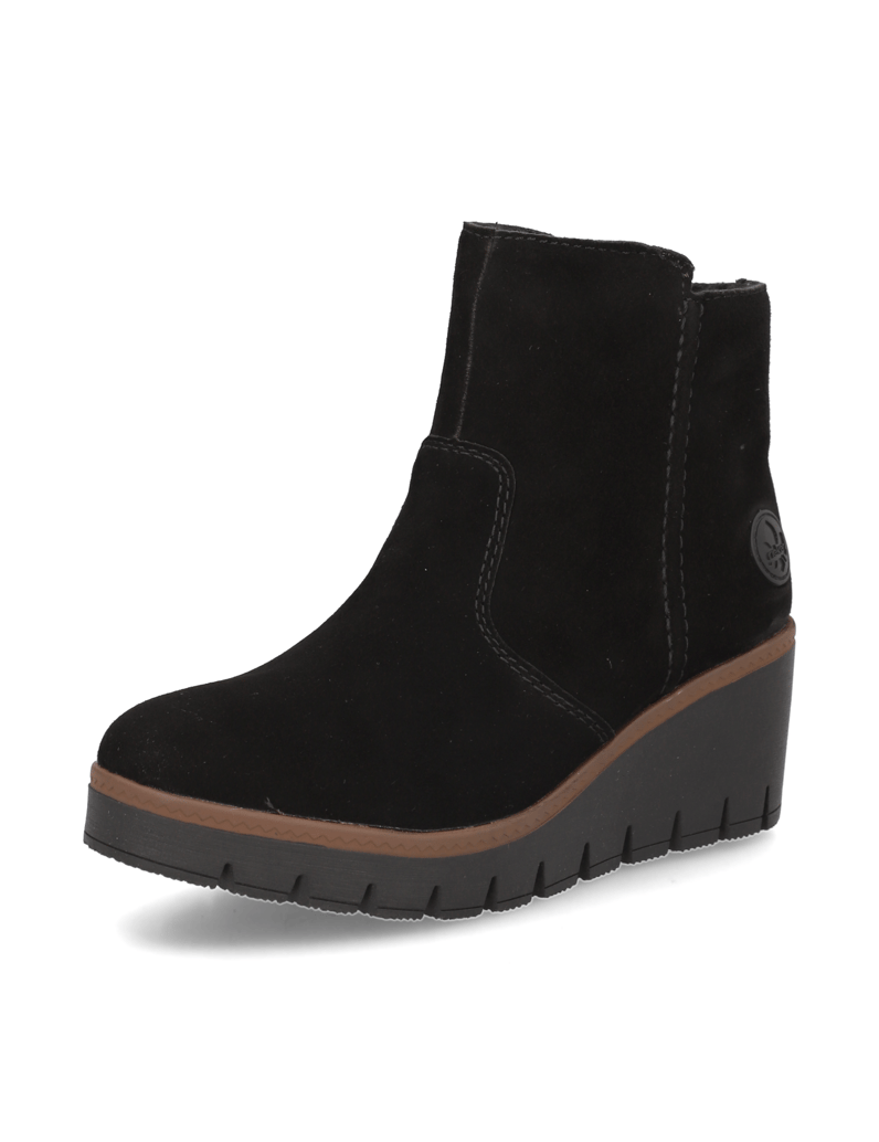 Rieker-Veloursleder-Stiefelette-schwarz