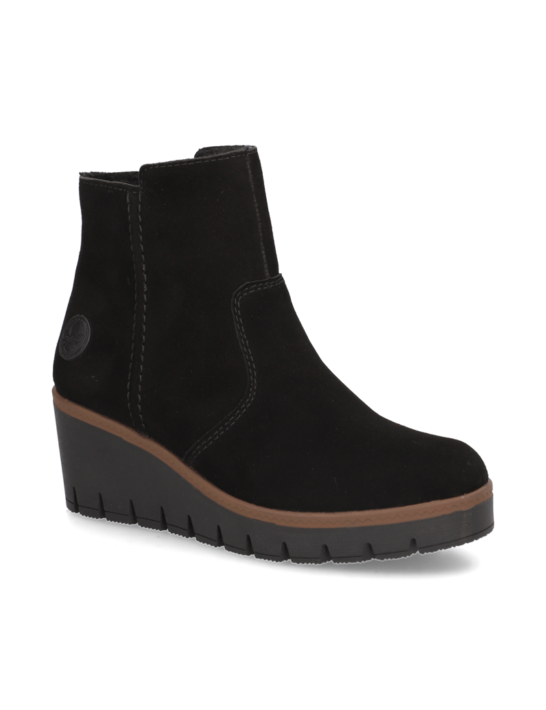 Rieker-Veloursleder-Stiefelette-schwarz