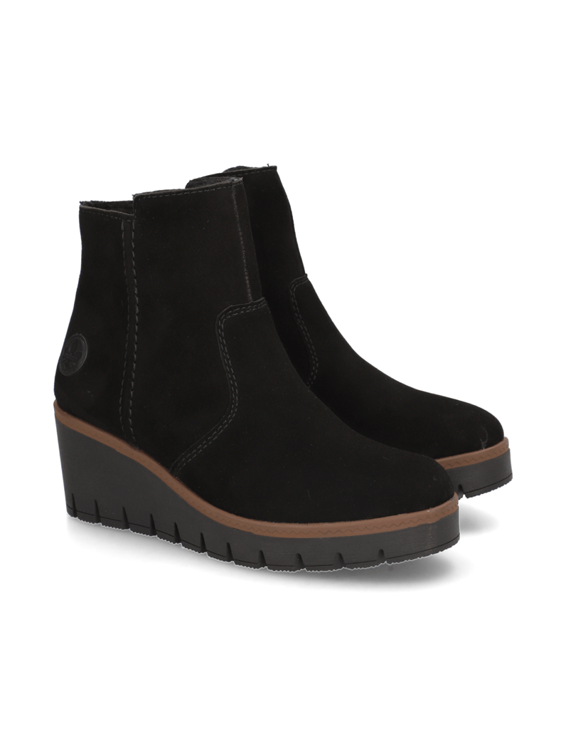 Rieker-Veloursleder-Stiefelette-schwarz