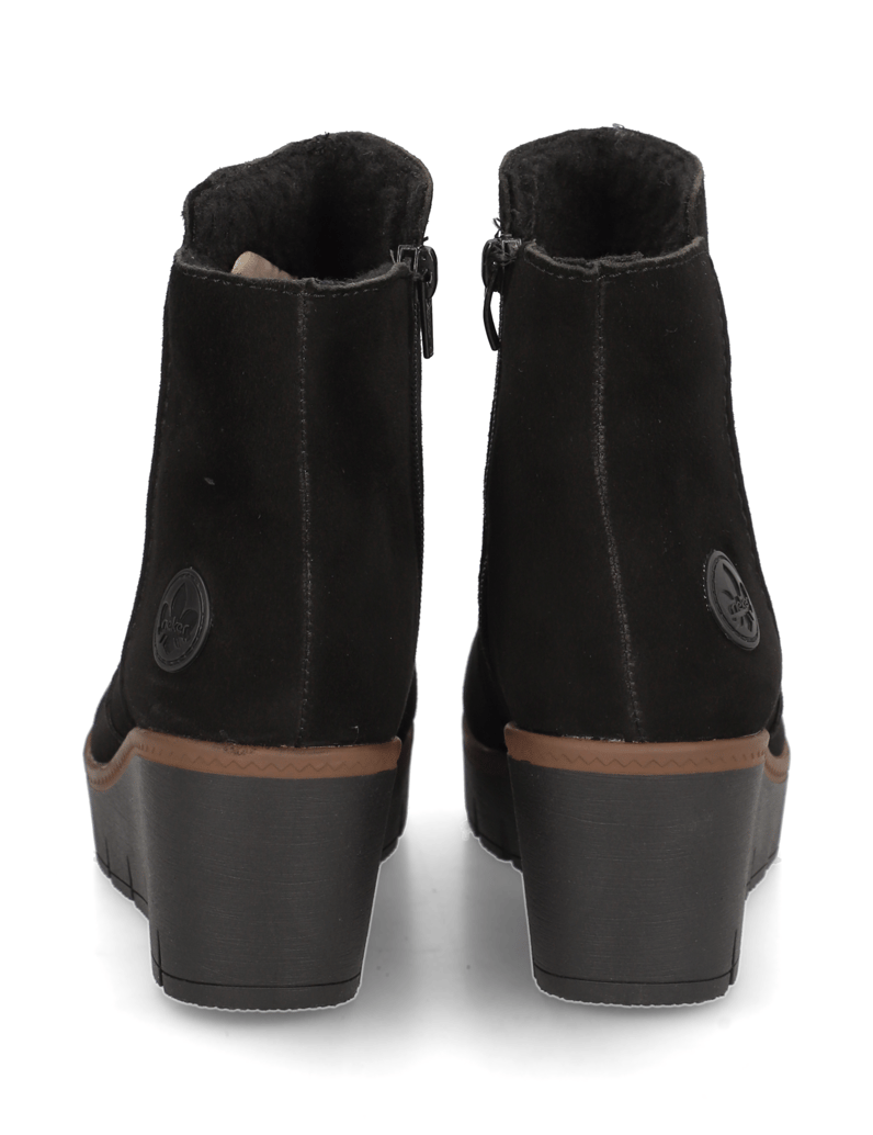 Rieker-Veloursleder-Stiefelette-schwarz