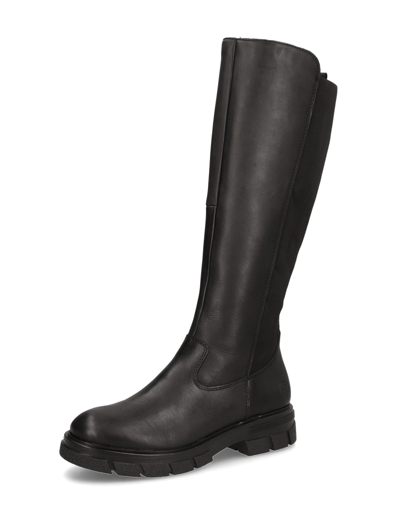 Rieker-gladko-usnje-škornji-črna