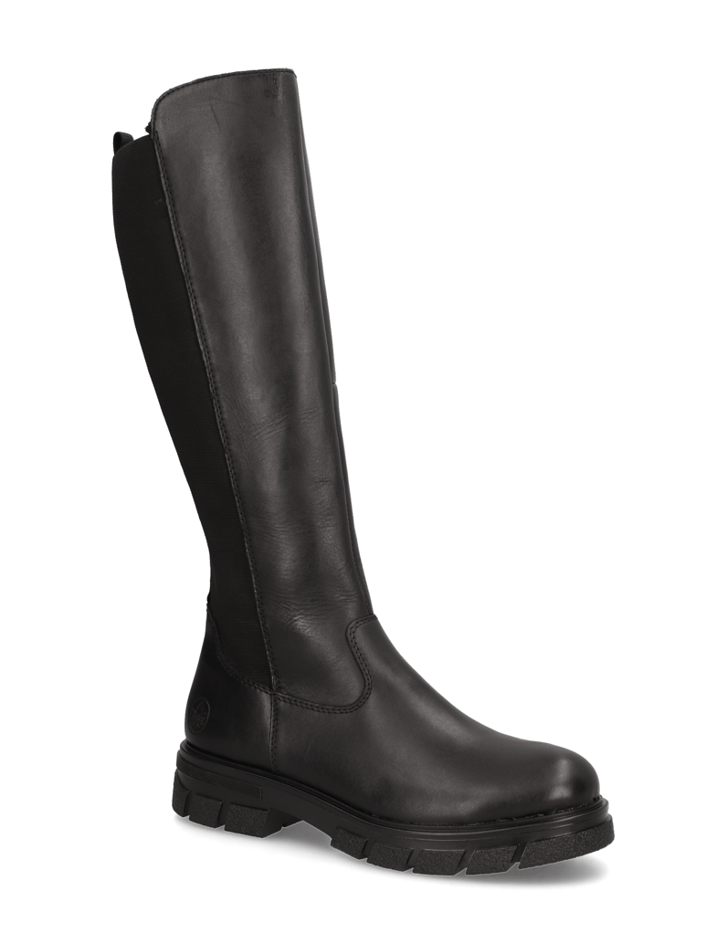 Rieker-gladko-usnje-škornji-črna