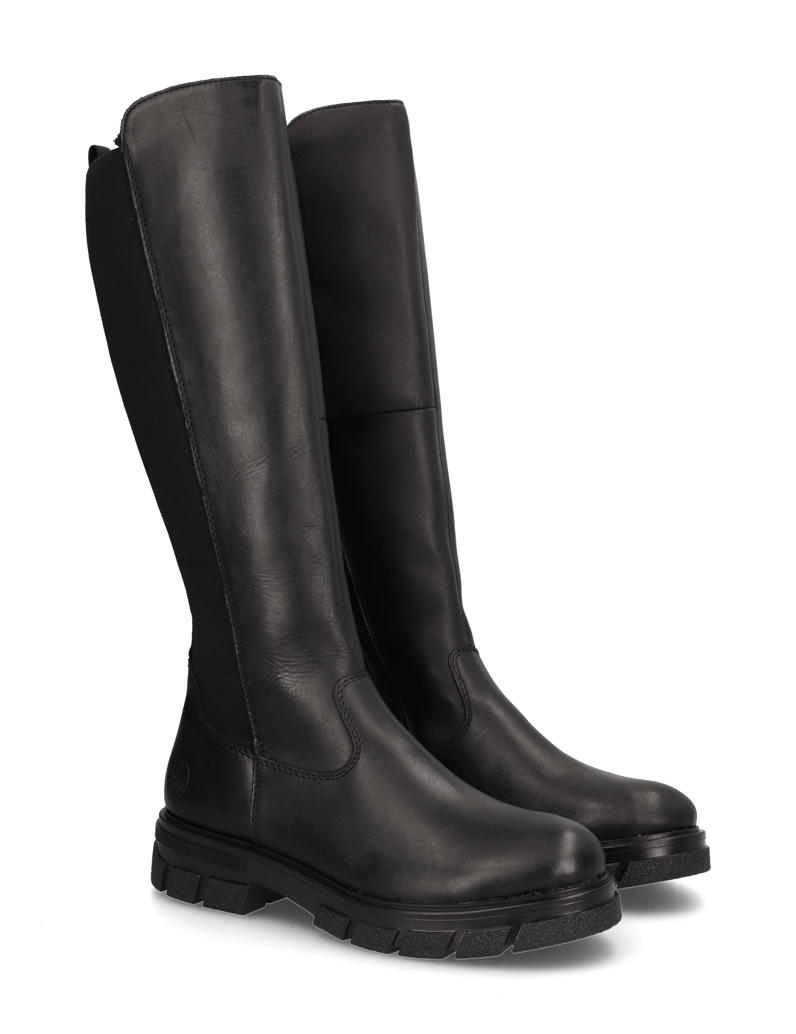 Rieker-gladko-usnje-škornji-črna