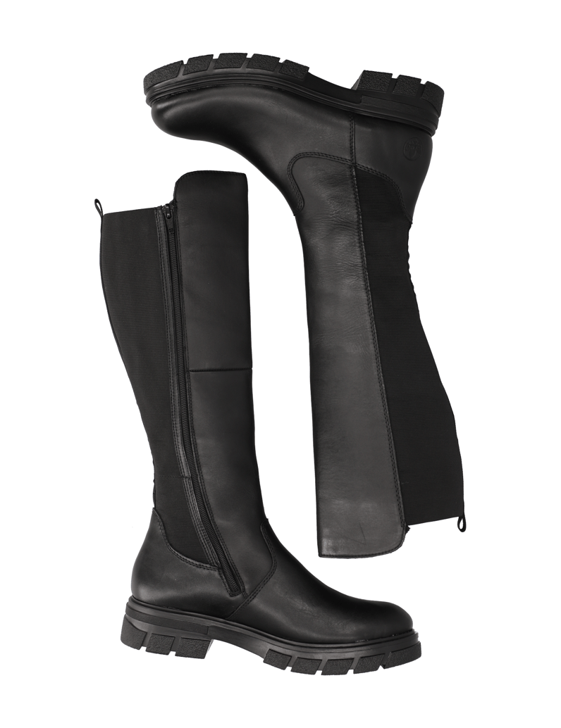 Rieker-gladko-usnje-škornji-črna