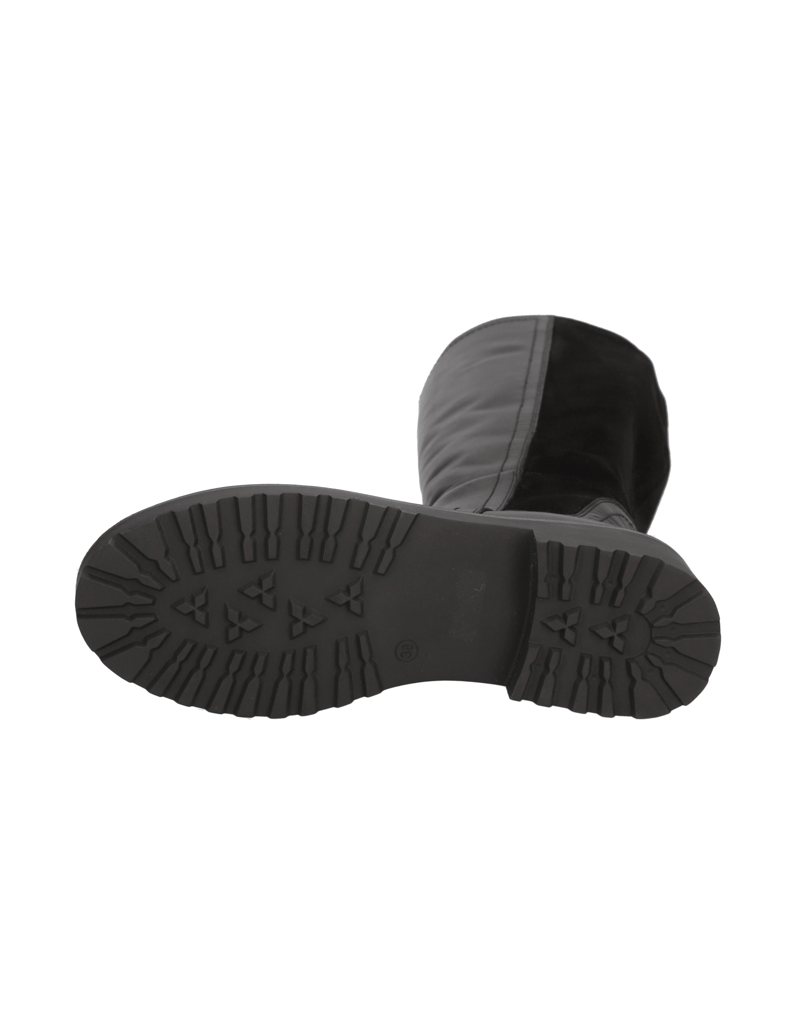 DELKA-kombinace-kůže-kozačky-černá