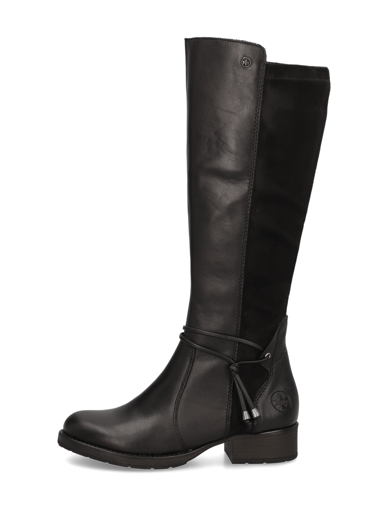 Rieker-kombinace-kůže-kozačky-černá