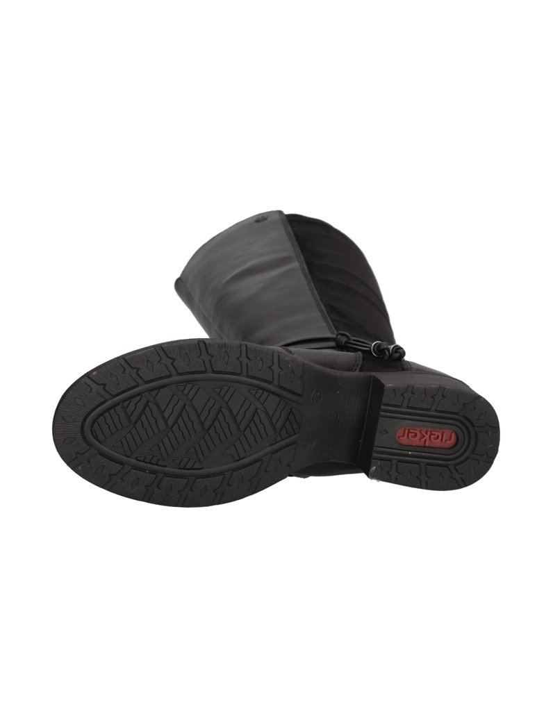 Rieker-kombinace-kůže-kozačky-černá