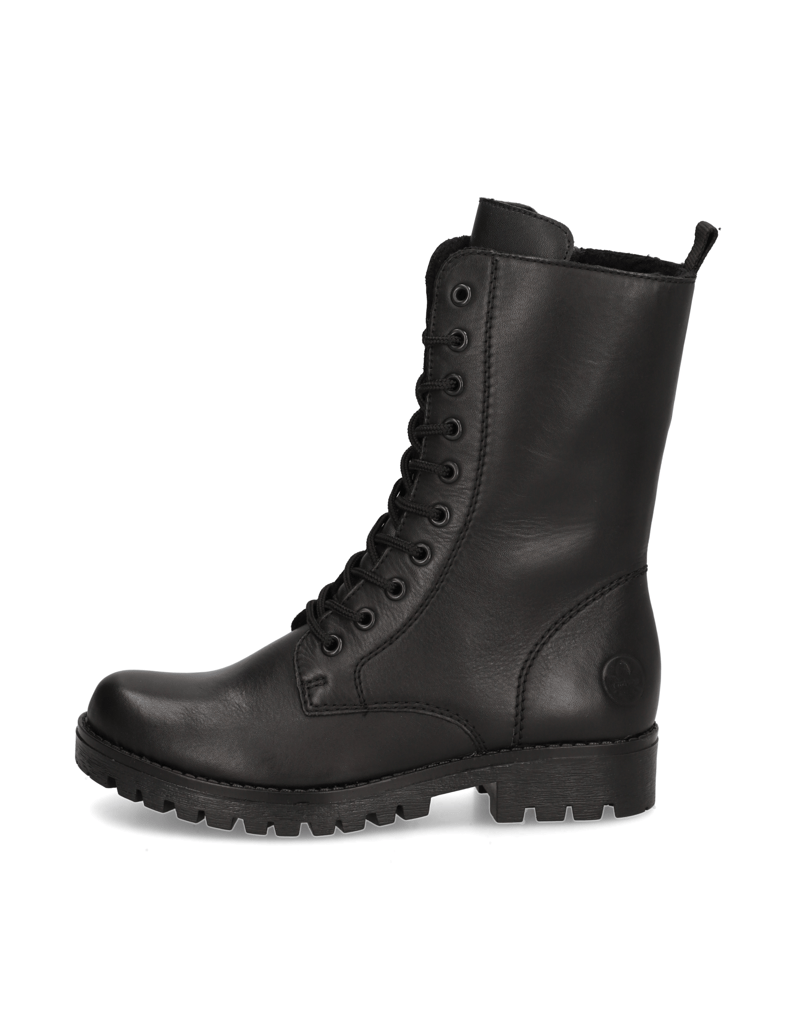 Rieker-hladká-kůže-kozačky-černá