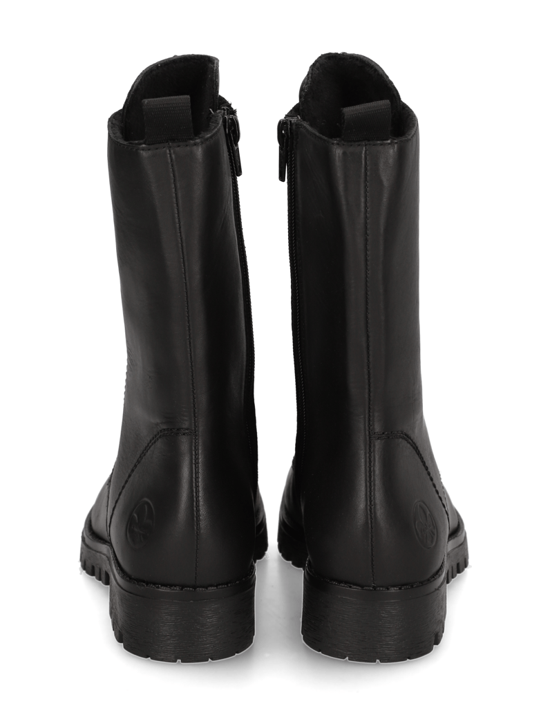 Rieker-hladká-kůže-kozačky-černá