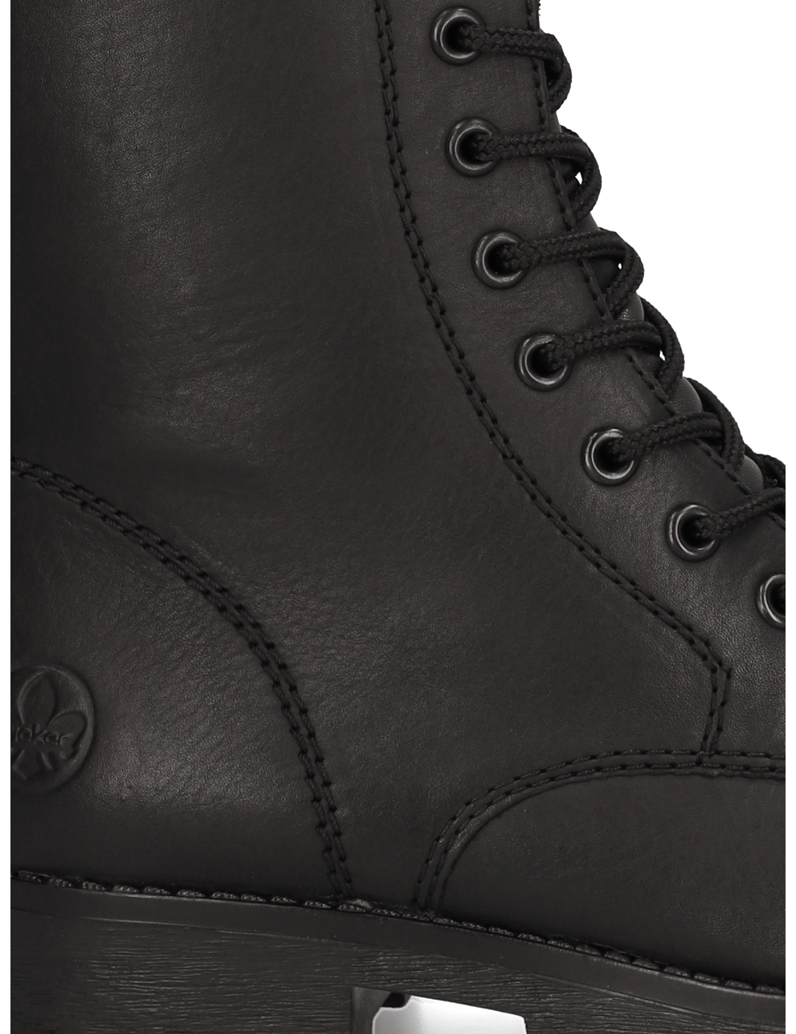 Rieker-hladká-kůže-kozačky-černá