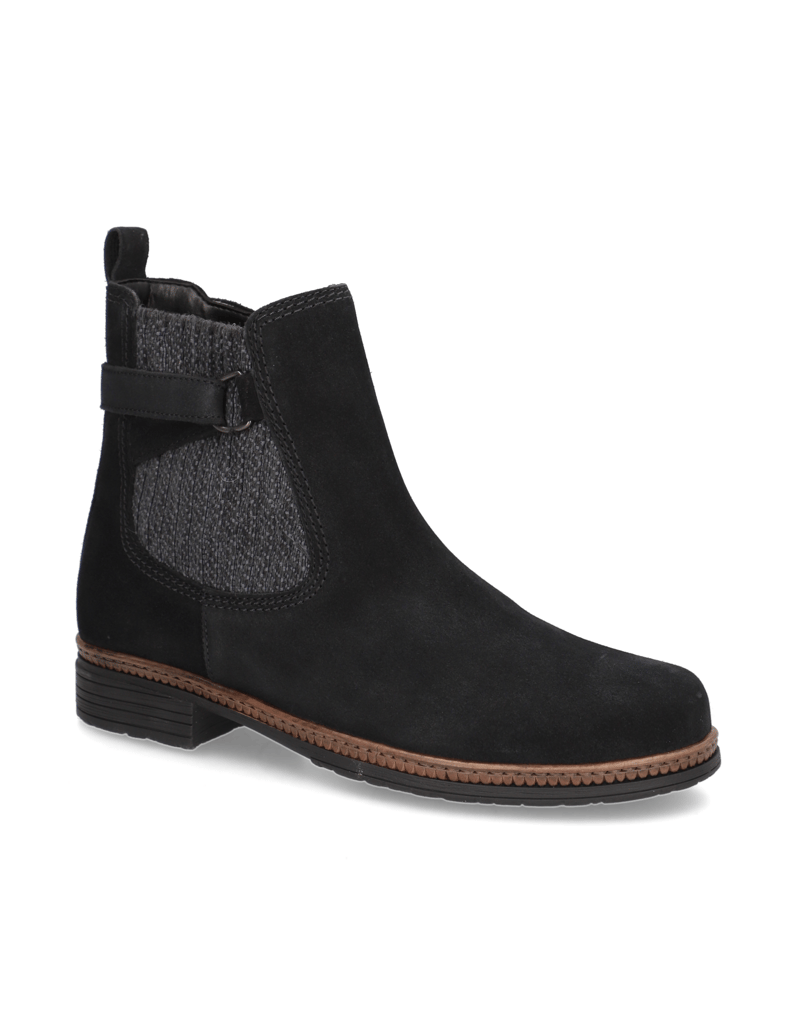 Gabor-velur-kotníčkové-Chelsea-černá