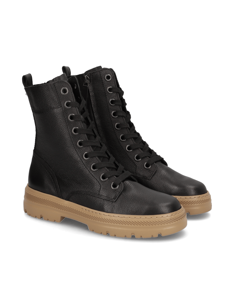 PAUL-GREEN-Glattleder-Schnürboot-schwarz