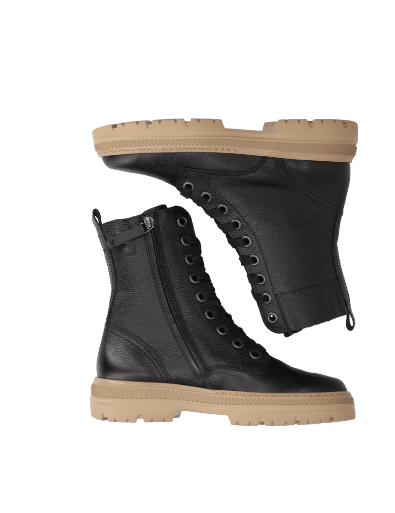 PAUL-GREEN-Glattleder-Schnürboot-schwarz