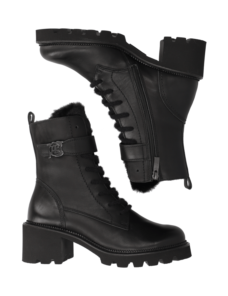 PAUL-GREEN-Glattleder-Schnürboot-schwarz