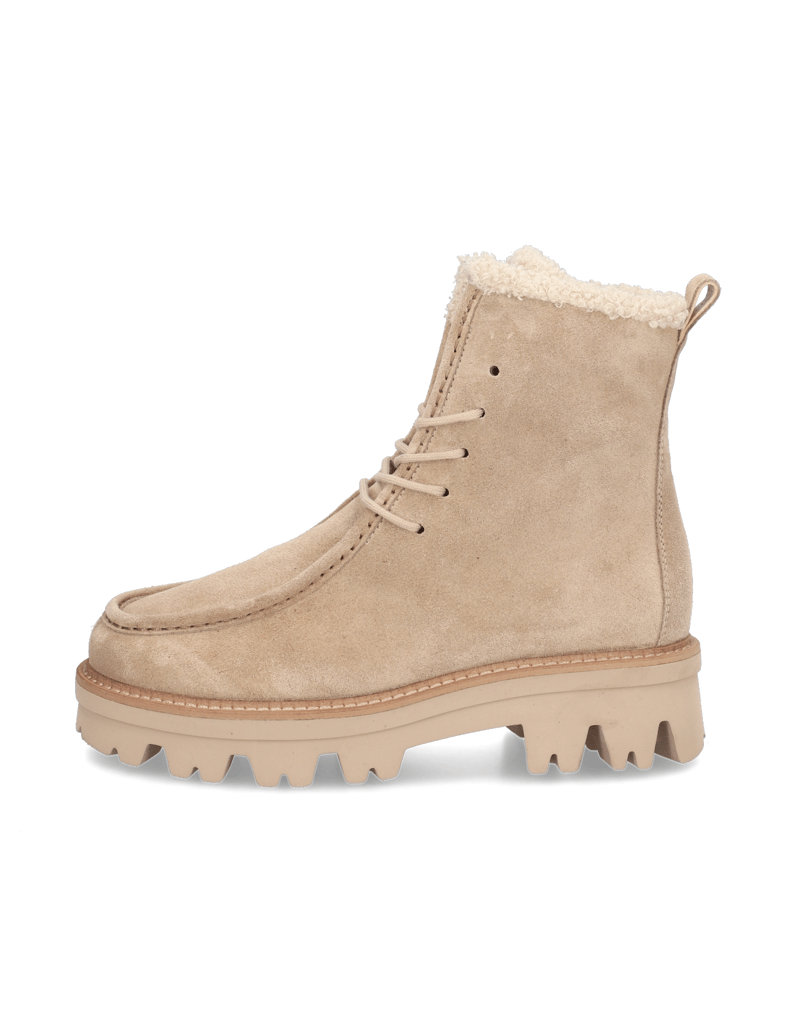 PAUL-GREEN-Veloursleder-Schnürboot-beige