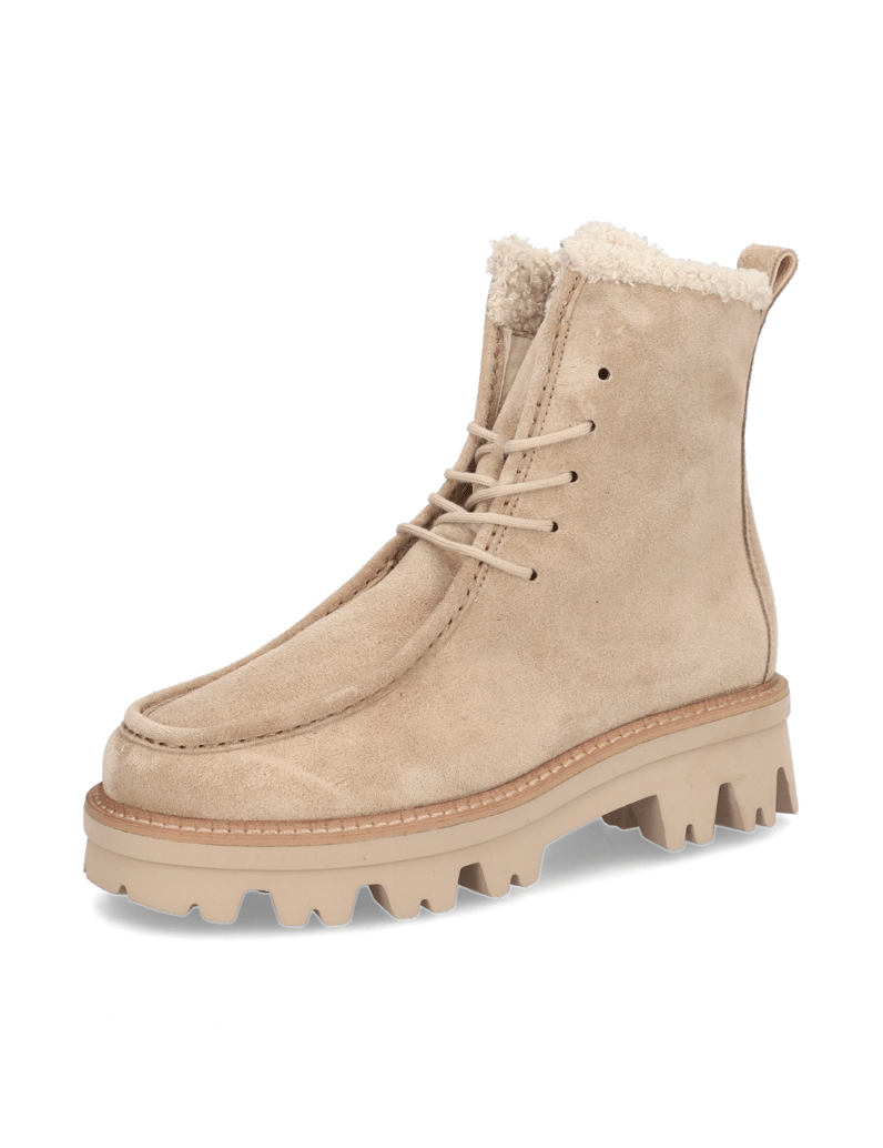 PAUL-GREEN-Veloursleder-Schnürboot-beige
