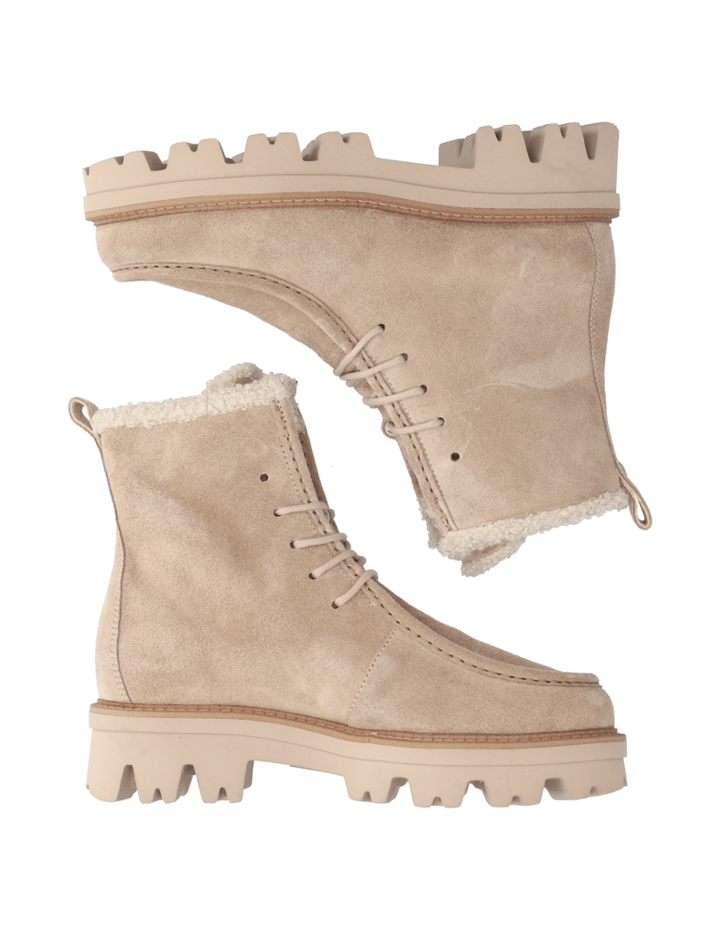 PAUL-GREEN-Veloursleder-Schnürboot-beige
