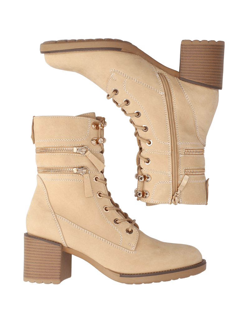 POE-Nubukleder-Schnürstiefelette