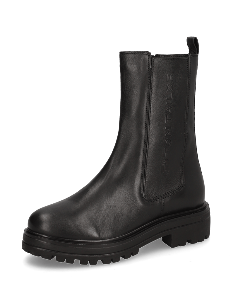 Tom-Tailor-Glattleder-Chelsea-Boot-černá