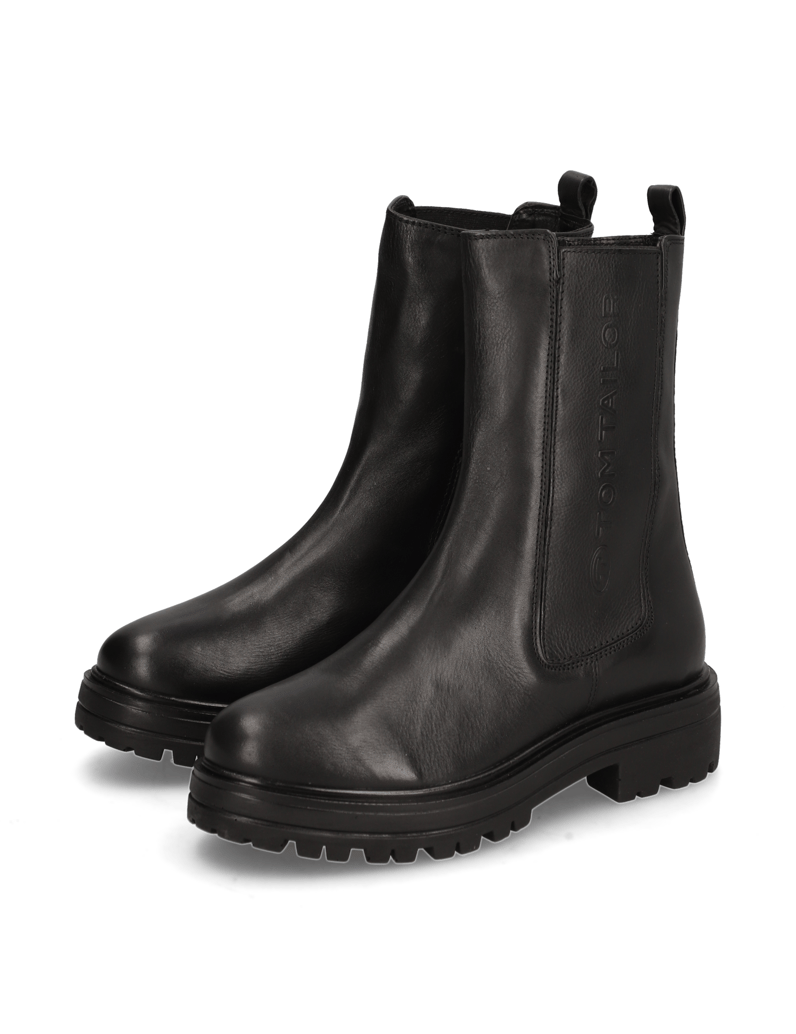 Tom-Tailor-Glattleder-Chelsea-Boot-černá