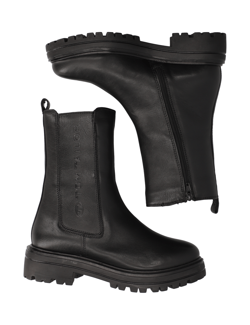 Tom-Tailor-Glattleder-Chelsea-Boot-černá