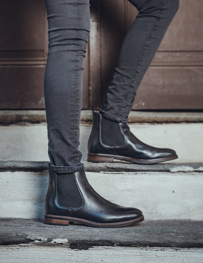 Pat-Calvin-Glattleder-Chelsea-Boot-schwarz