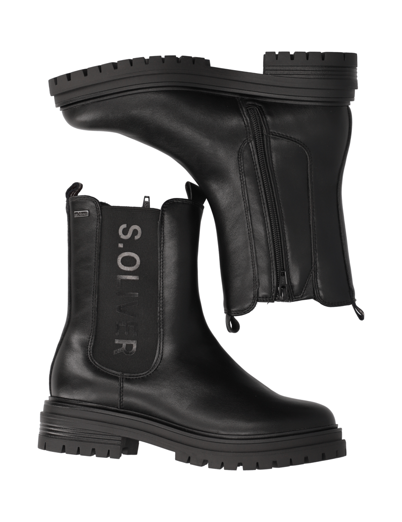 S.Oliver-kotníčkové-Chelsea-černá