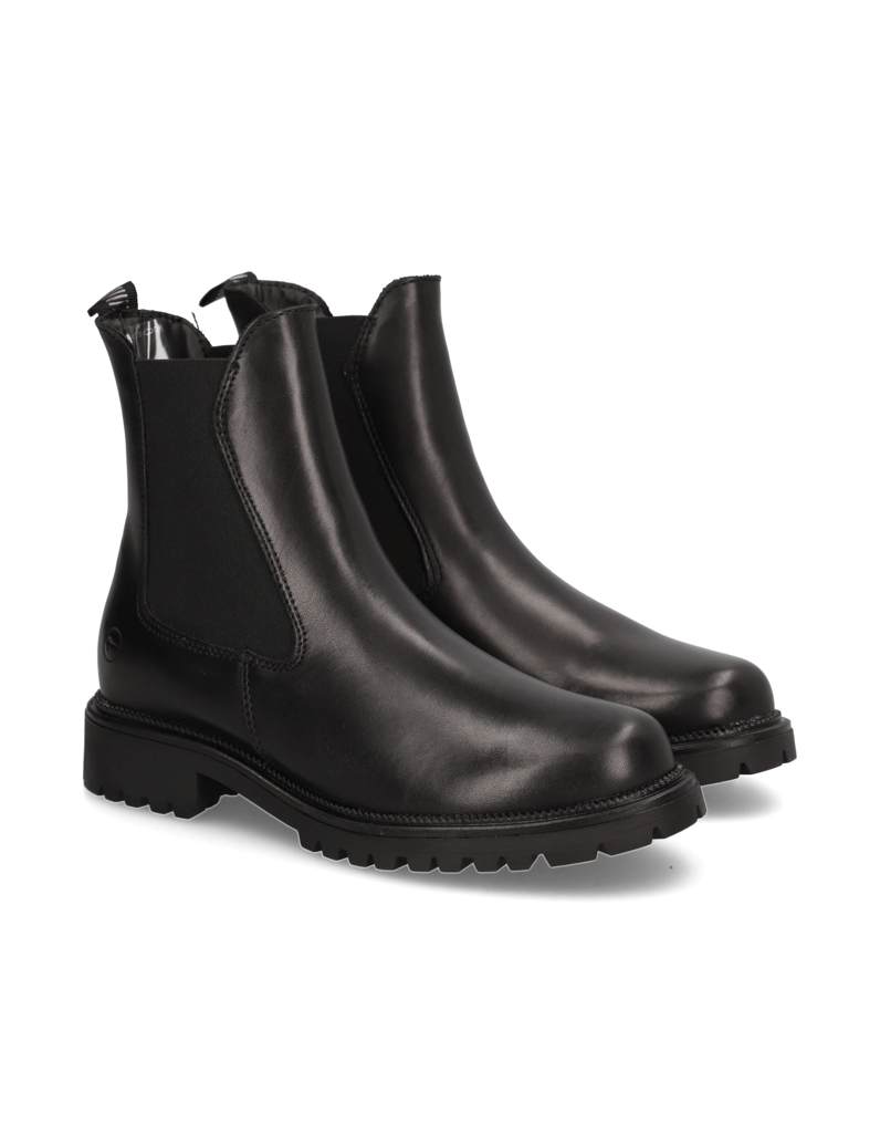 TAMARIS-hladká-kůže-kotníčkové-Chelsea-černá