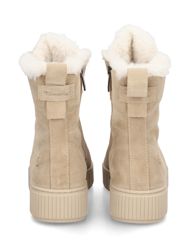 TAMARIS-velur-šněrovací-kotníčkové-boty-béžová