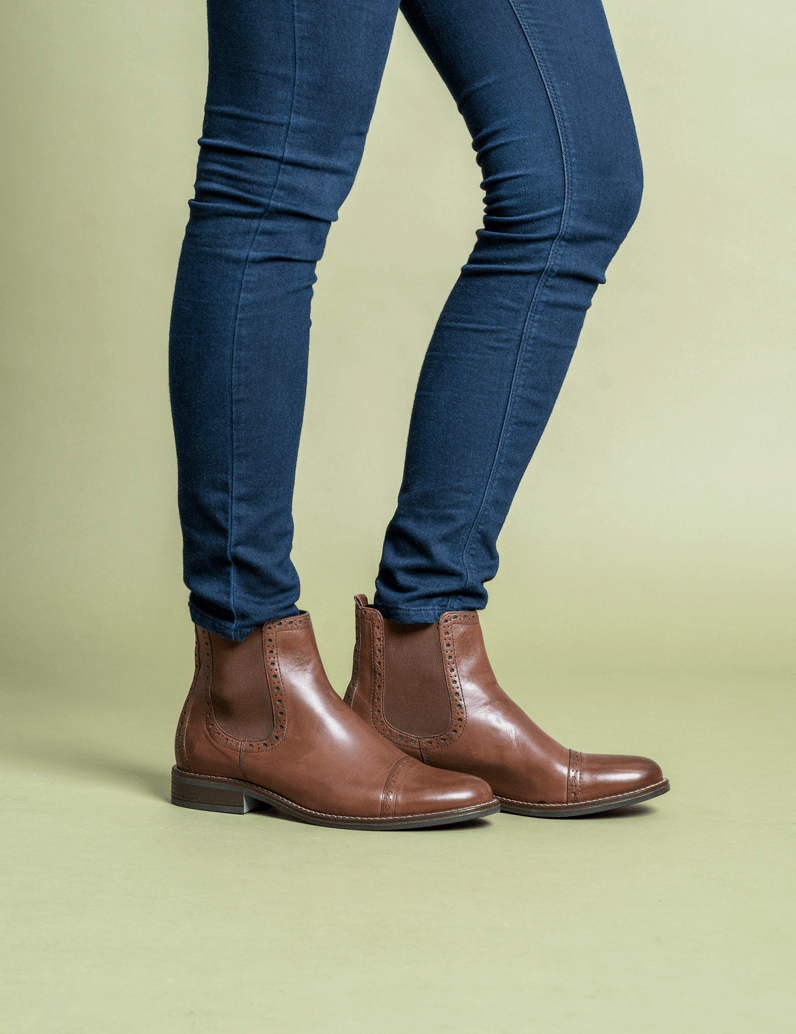 Pat-Calvin-hladká-koža-chelsea-boots-hnedá