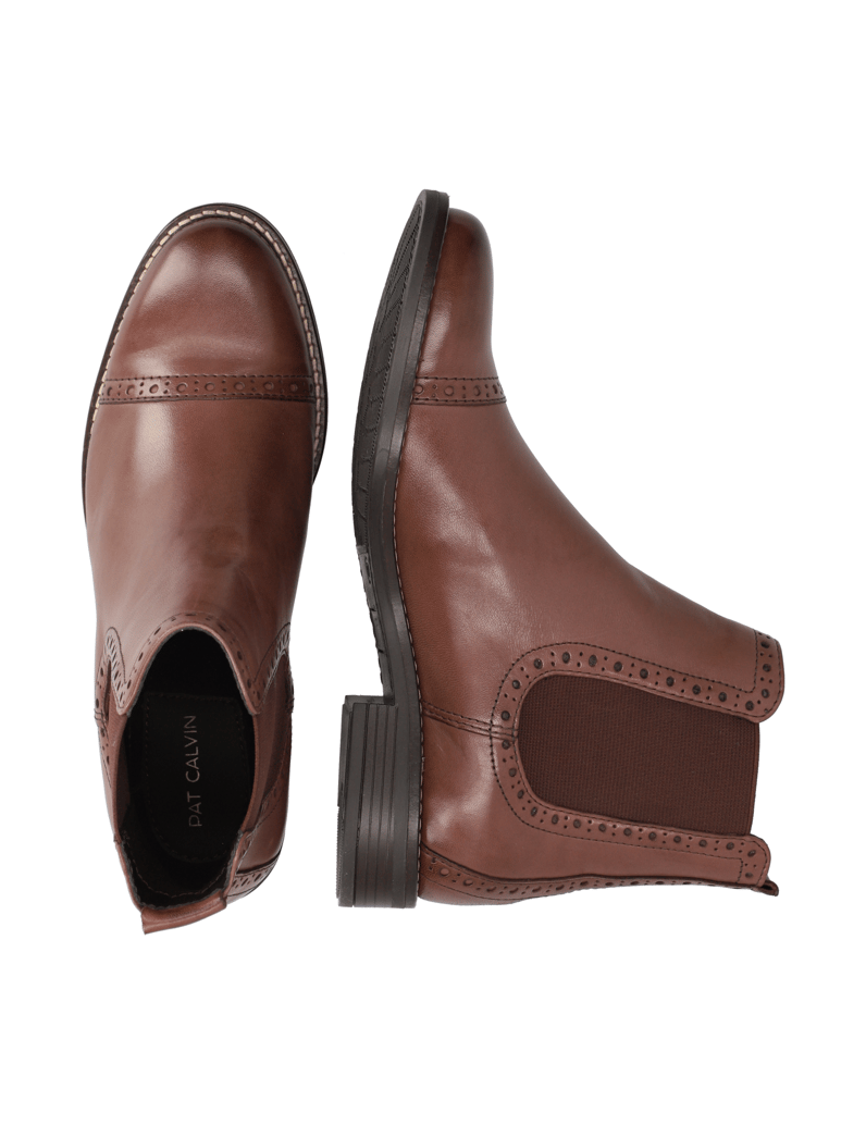 Pat-Calvin-hladká-koža-chelsea-boots-hnedá