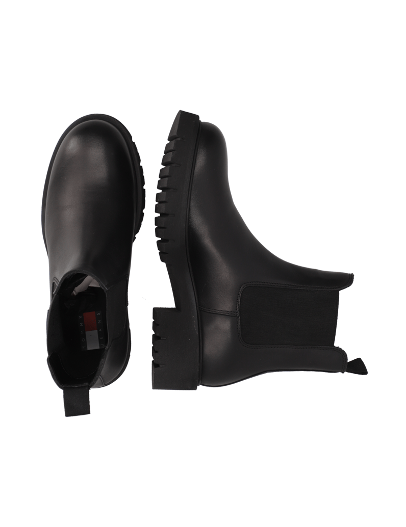 Tommy-Jeans-TJW-CHELSEA-LEATHER-BOOT-černá