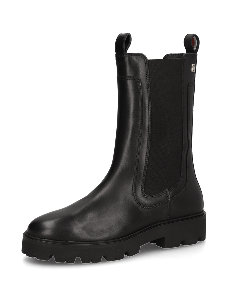 Tommy-Hilfiger-TH-STUD-LEATHER-HIGH-CHELSEA-črna
