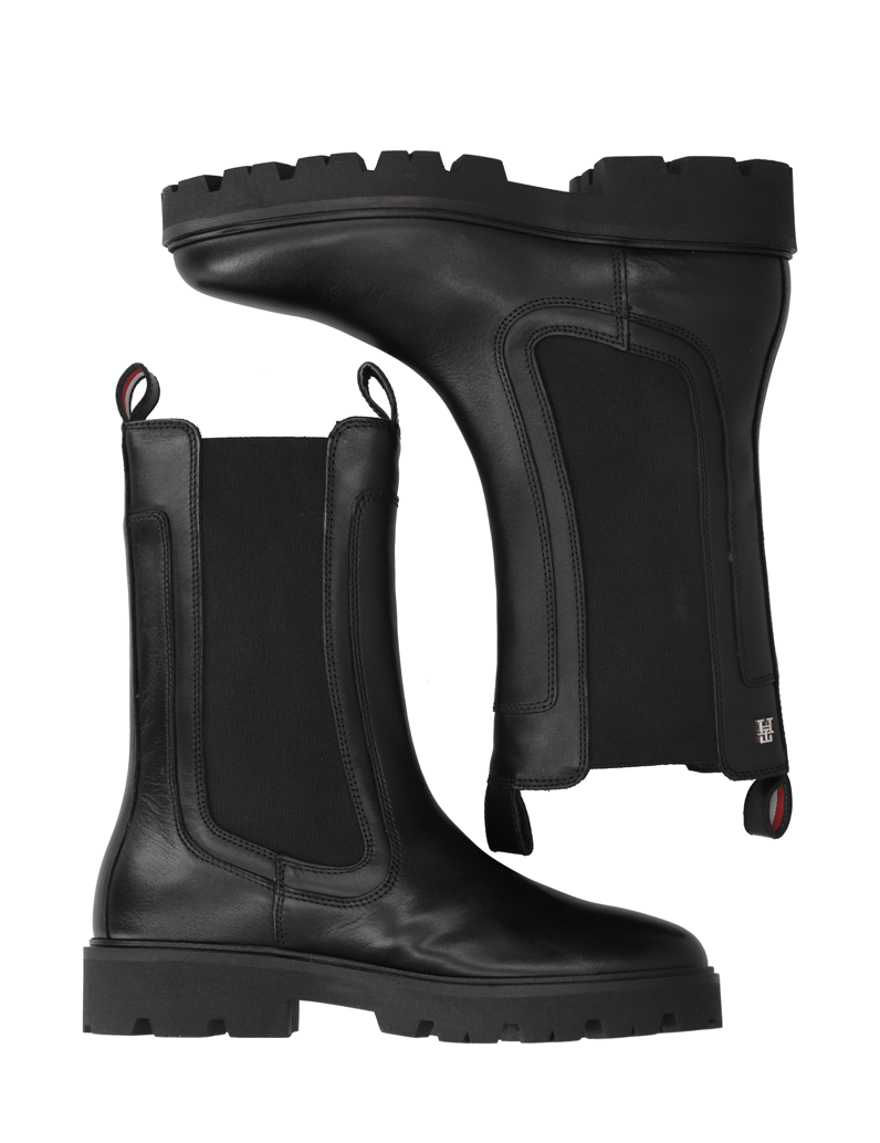 Tommy-Hilfiger-TH-STUD-LEATHER-HIGH-CHELSEA-črna