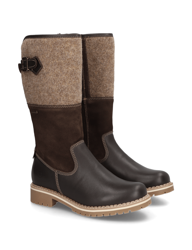 TAMARIS-kombinácia-s-kožou-čižmy-hnedá